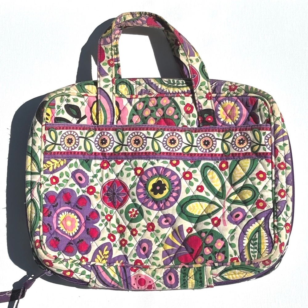 Vera Bradley Travel Organizer Women OS Bali Gold Floral Excellent Quilted Bag